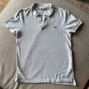 Lacoste Men's Polo in Light Gray, Size Small, 100% Cotton